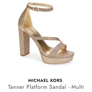 Michael Kors Glitter Platform Sandal - Gold size 9.5